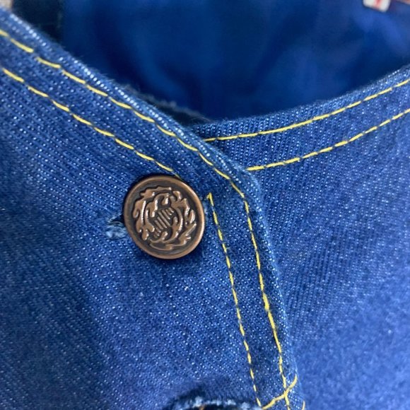 Vintage 70s Fredericks of Hollywood Suede Patchwork Denim Vest Set Medium - Picture 11 of 16